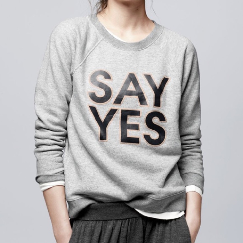 J.Crew “Say Yes” Grey Sweatshirt